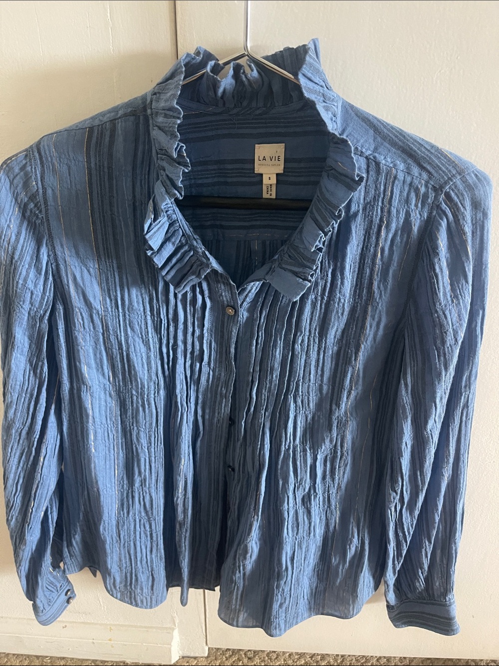 Rebecca Taylor Blue Striped Lightweight Top